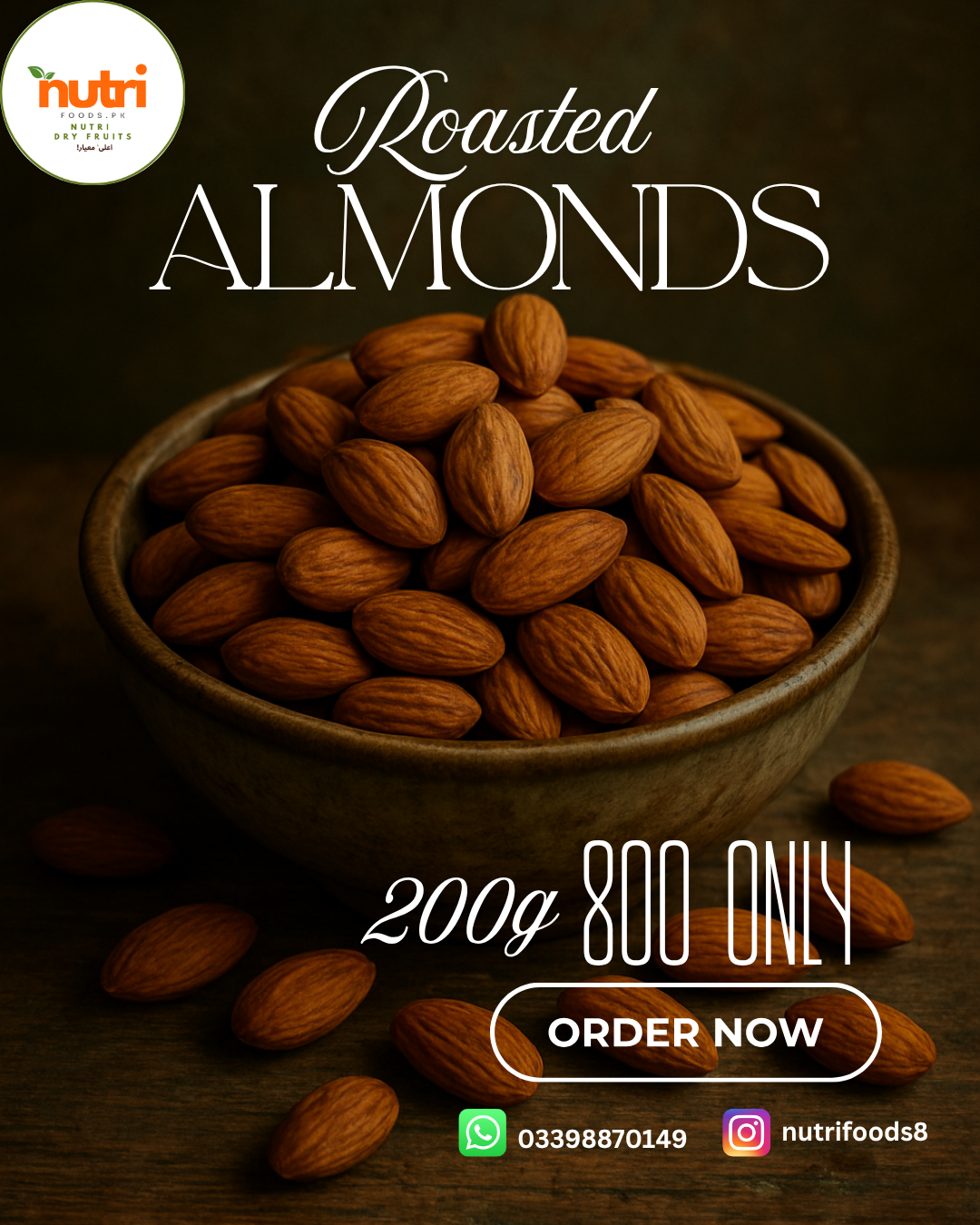 Almonds Roasted-400 gms